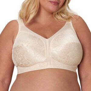 Playtex 4693 Cream Floral Pattern Wireless Bra